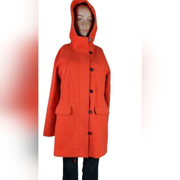 J. Crew Orange Stadium Cloth Nello Gori Wool Blend Coat - Picture 1 of 7